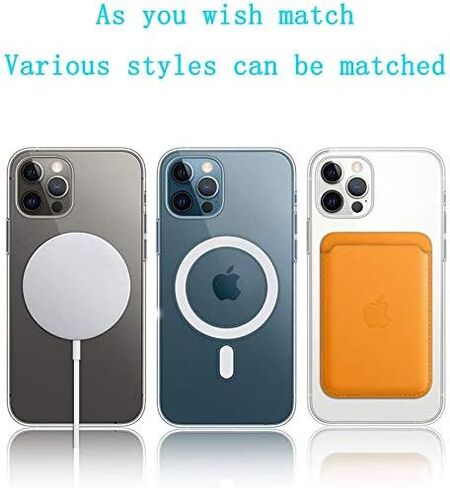 Clear Magnetic Case for iPhone Xr with Mag-Safe Wireless Charging, Soft Silicone TPU Bumper Cover, Thin Slim Fit Hard Back Shockproof Anti-Yellow Protective Case for iPhone Xr (6.1 inch) in Saudi Arabia