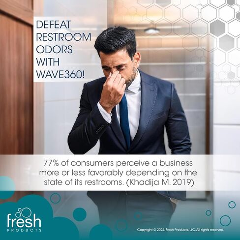 Fresh Products Wave 360 Urinal Screen for heavy duty jobs Mens Urinals 60 day protection double sided technology fewer change outs and less mess 5 pack Cotton Blossom in Kuwait