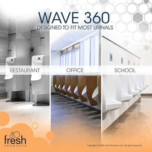 Fresh Products Wave 360 Urinal Screen for heavy duty jobs Mens Urinals 60 day protection double sided technology fewer change outs and less mess 5 pack Cotton Blossom in Kuwait