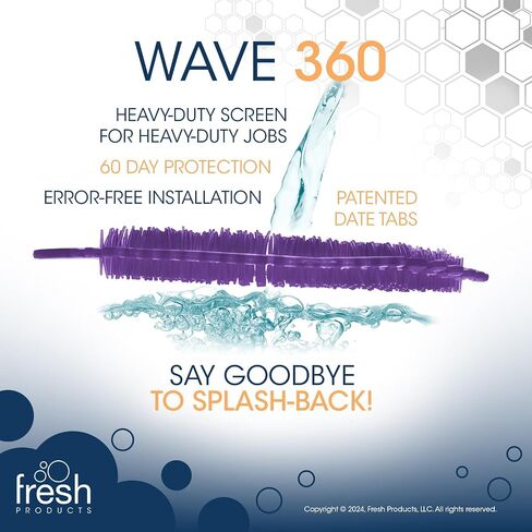 Fresh Products Wave 360 Urinal Screen for heavy duty jobs Mens Urinals 60 day protection double sided technology fewer change outs and less mess 5 pack Cotton Blossom in Kuwait
