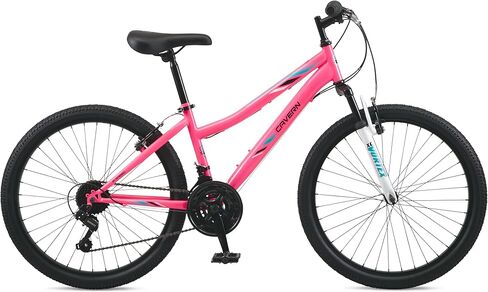 Pacific Cavern Mountain Bike for Youth or Adult Boys Girls, 7 or 21-Speed Twist Shifter Options, 20/24/26-Inch Wheels, 11 to 17.5-Inch Steel Frame, Front Suspension, Kickstand Included in Saudi Arabia
