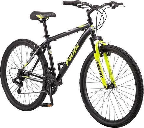 Pacific Cavern Mountain Bike for Youth or Adult Boys Girls, 7 or 21-Speed Twist Shifter Options, 20/24/26-Inch Wheels, 11 to 17.5-Inch Steel Frame, Front Suspension, Kickstand Included in Saudi Arabia