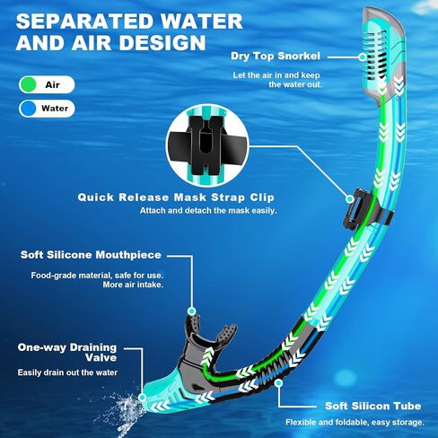 Snorkeling Gear for Adults, Snorkel Mask Adult Snorkel Set, Anti-Fog Scuba Diving Mask Panoramic View Scuba Gear, Tempered Glass Snorkel Goggles Swim Masks for Adults in Saudi Arabia
