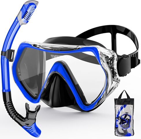 Snorkeling Gear for Adults, Snorkel Mask Adult Snorkel Set, Anti-Fog Scuba Diving Mask Panoramic View Scuba Gear, Tempered Glass Snorkel Goggles Swim Masks for Adults in Saudi Arabia