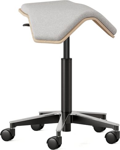Branch Saddle Chair ILOA Plus - Ergonomic Rolling Stool for Healthy Posture and Sustainable Style - Height Adjustable Stool with Birch Plywood Frame and Recycled Polyester Seat Fabric - Forest in Kuwait