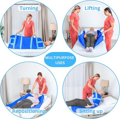 EYRA Positioning Bed Pads for Elderly - 48" x 40" Draw Sheets for Hospital Bed, Reusable & Washable Bed Positioning Pads, Draw Sheets with Handles, Medical Supplies for Elderly & Bed Ridden Patients in Saudi Arabia
