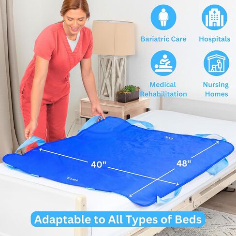 EYRA Positioning Bed Pads for Elderly - 48" x 40" Draw Sheets for Hospital Bed, Reusable & Washable Bed Positioning Pads, Draw Sheets with Handles, Medical Supplies for Elderly & Bed Ridden Patients in Saudi Arabia
