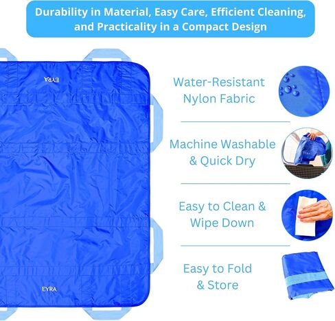 EYRA Positioning Bed Pads for Elderly - 48" x 40" Draw Sheets for Hospital Bed, Reusable & Washable Bed Positioning Pads, Draw Sheets with Handles, Medical Supplies for Elderly & Bed Ridden Patients in Saudi Arabia