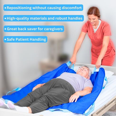 EYRA Positioning Bed Pads for Elderly - 48" x 40" Draw Sheets for Hospital Bed, Reusable & Washable Bed Positioning Pads, Draw Sheets with Handles, Medical Supplies for Elderly & Bed Ridden Patients in Saudi Arabia