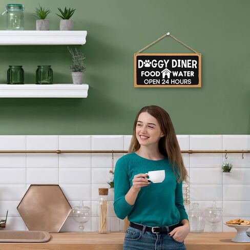 لافتة خشبية معلقة ريفية لغرفة المعيشة، إنه يوم جيد لقضاء يوم جيد، لوحة معلقة على الحائط لديكور المنزل بحبل، ديكور باب المطبخ لوازم حفلات عيد الميلاد، هدية فنية خشبية لغرفة النوم -35 in Kuwait