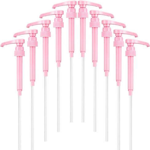 Patelai 10 Pcs Coffee Syrup Pump, Pink Plastic Pumps for Syrup Bottles 750ml - 1L, Reusable Syrup Pump Dispenser in Saudi Arabia