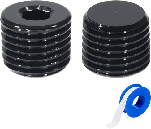 1/4 NPT Male Thread Allen Head Socket Pipe Plug Fitting Aluminum Black（2pcs） in Kuwait