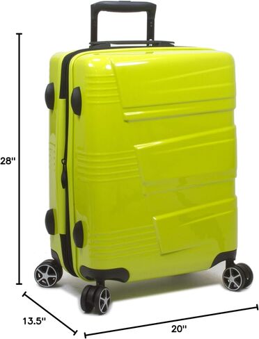 Dejuno Lumos New Generation Hardside 3-Piece Expandable Spinner Luggage Set, Lime in Kuwait