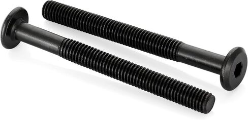 M6 x 12mm Socket Cap Allen Bolts, Flat Round Head Socket Cap Screws, Furniture Screws, Carbon Steel, Full Thread, Black Oxide Finish, 25 PCS in Kuwait