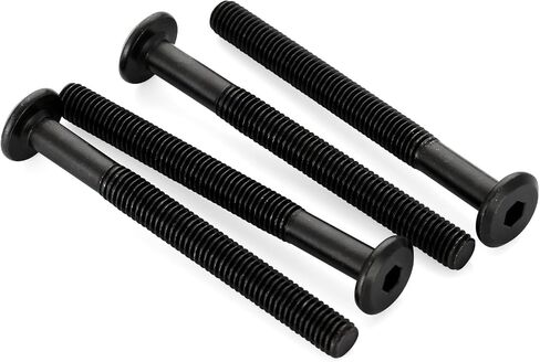 M6 x 12mm Socket Cap Allen Bolts, Flat Round Head Socket Cap Screws, Furniture Screws, Carbon Steel, Full Thread, Black Oxide Finish, 25 PCS in Kuwait