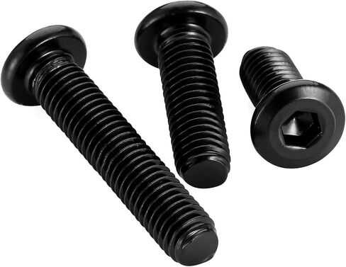 M6 x 12mm Socket Cap Allen Bolts, Flat Round Head Socket Cap Screws, Furniture Screws, Carbon Steel, Full Thread, Black Oxide Finish, 25 PCS in Kuwait