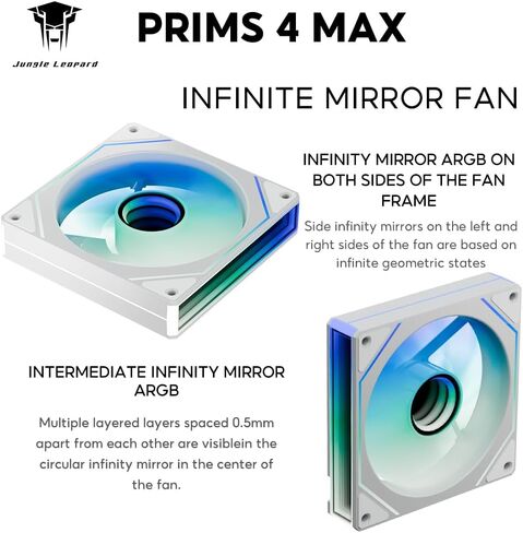 Prism 4 MAX 120mm ARGB case Fan,Infinity Mirror RGB Light Effect 5V 3PIN Motherboard Light Sync 800~1600RPM PWM PC Fan Suitable for Computer Case and CPU Cooler（Black） in Saudi Arabia