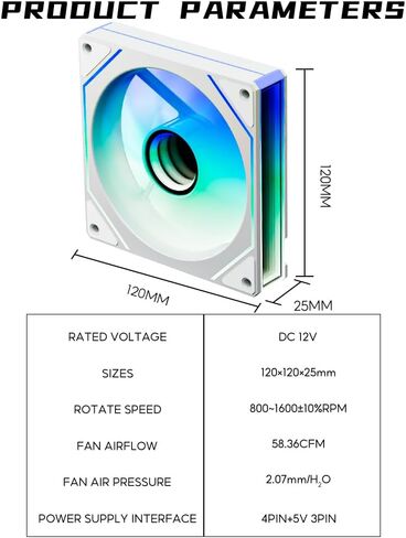 Prism 4 MAX 120mm ARGB case Fan,Infinity Mirror RGB Light Effect 5V 3PIN Motherboard Light Sync 800~1600RPM PWM PC Fan Suitable for Computer Case and CPU Cooler（Black） in Saudi Arabia