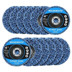 12-Pack Blue Stripping Discs for Angle Grinder 4-1/2" x 7/8" – Rust Paint Oxide & Contaminant Removal for Metal Wood & Plastic Surfaces