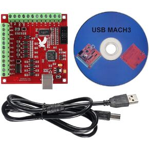 Mach3 USB Interface Board, USB MACH3 100Khz Motion Controller Card Breakout Board Interface Breakout Board for CNC Engraving, Servo Motor, Stepper Motor Servo Motor