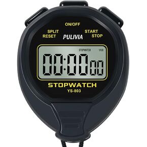 Waterproof Stopwatch Timer Only Stopwatch with ON/Off, No Bell No Clock No Calendar Basic Operation, Simple Stopwatch for Sports Coaches Running Swimming, Black