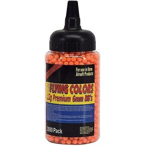 6mm Flying Colors Premium Grade .12g BB (2,000ct. Bottle, Orange)