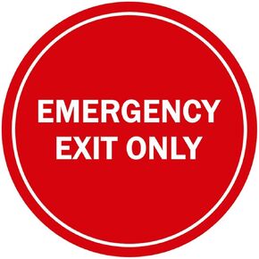 Signs ByLITA Circle Emergency Exit Only Sign (Brushed Silver) - X-large 1 Pack
