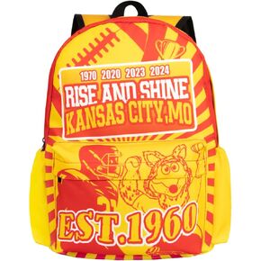 Football Backpack for Football Fans, Football Style Backpack, Red Kingdom Large Capacity Bag, Adjustable Shoulder Straps Laptop Backpack