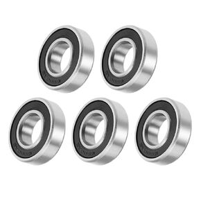 METALLIXITY Deep Groove Ball Bearings (605-2RS, 5mm x 14mm x 5mm) 5Pcs, Carbon Steel Double Shielded Industrial Bearings - for Industrial Micro Motor