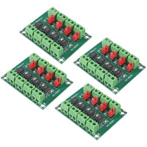 4pcs PC817 4 Channel Optocoupler Isolation Board Voltage Converter Adapter Module 3.6-30V Driver Photoelectric Isolated Module 817 Voltage Isolation Module