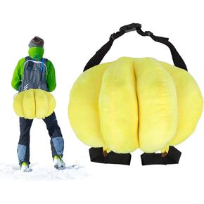 Banana Butt Pads for Skiing, Funny Adjustable Hip Protection for Snowboarding Skating, Thick Cushion Skiing Protective Gear for Kids Adults (Yellow)