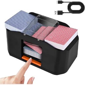 Automatic Card Shuffler, Card shuffler 2 Deck，Rechargeable, Silent Motor Shuffle Uno No Mercy & Five Crowns Game, Quiet Operation, Ideal for Poker & More