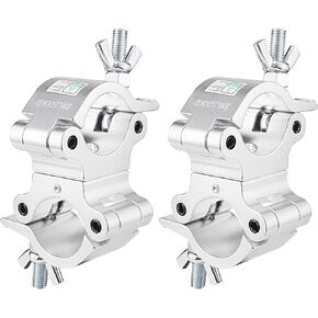 Pro TUV Swivel Truss Clamp Black 2 inch, 2 Packs GZhumin Heavy Duty 1100lb / 500kg Swivel Coupler 50mm Truss Clamps, Dual Head Turn As Needed Two 360 Degree Lighting Clamps, Fit truss OD 48-52mm / 2"
