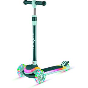 3-Wheel Kids Scooter with Multi-Color Lights on Deck & Wheels – 5-Height Adjustable Handlebar, Wide Anti-Slip Deck, Child Safety Certified, Boys & Girls Ages 3+ Supports Up to 150 lbs