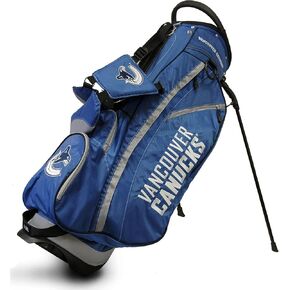 Team Golf NHL Vancouver Canucks Fairway Golf Stand Bag, Lightweight, 14-way Top, Spring Action Stand, Insulated Cooler Pocket, Padded Strap, Umbrella Holder & Removable Rain Hood