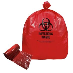 Resilia Medical - Biohazard Bags - Hazardous Waste Disposal, Meets DOT ASTM Standards for Hospital Use, Red, 33 Gallon, 29x38 Inches, 1.1 Mil, 20 Bags