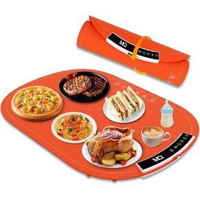 سجادة تدفئة للطعام، كبيرة جدًا، سجادة تدفئة طعام محمولة كبيرة جدًا للبوفيه، لف صواني التدفئة الكهربائية للطعام (أحمر مع أبيض) in Kuwait