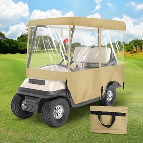 SHANTRA Golf Cart Enclosure, Golf Cart Cover for 2/4 Passengers with 4-Sided Transparent Windows, Portable & Universal Rain Cover with Carrying Bag - Waterproof