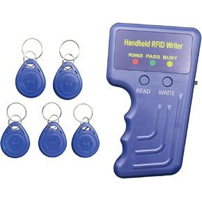 Blue Portable Handheld Copier, 125KHz Handheld RFID Copier + 5 writable Cards