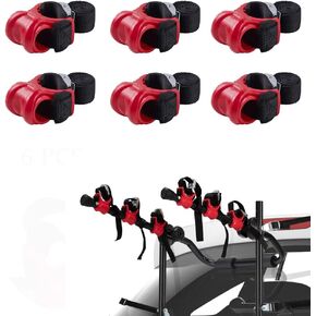 Blueshyhall 6 Pack Replacement Spare Hooks with Cycling Wheel Tie Down Straps, Stay Put Cradle Mounting Hardware for Bike Carrier Secure for Car Bike Rack Accessoires