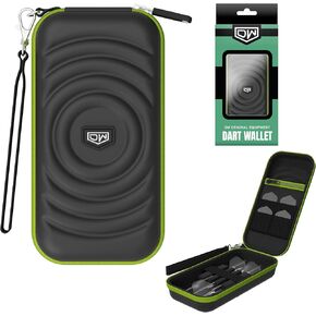 DW Original Darts Wallet, Dart Storage Case, Holds 6 Darts | EVA Quality Material, Protective Dart Cases, Professional Darts Accessories | Black/Green