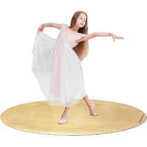 Marley Dance Floor- Non-Slip 2.8x4.9ft Oval Vinyl Portable Dance Floor Mat, 2mm Thick Smooth Flooring for Ballet, Jazz and Tap - Ballet floor for Home, Studio and Outdoor