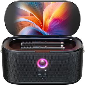 Bluetooth Speaker, 280W Party Portable Speaker with Self-Charging Microphone, 10.1" Screen Lyrics Display, Deep Bass, Dynamic Lights, Loud Wireless Speaker, 12H Playtime, Support WiFi AUX, HDMI for TV