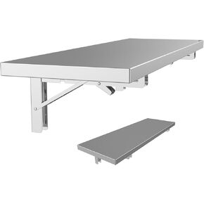 36 x12 inch Concession Shelf, Folding Stainless Steel Wall Shelf for Food Trailer & Concession Window, Space-Saving Metal Food Serving Shelves