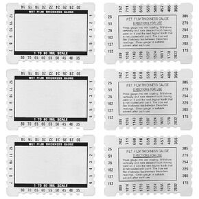 Kanayu 12 Pcs 6 Pcs Gauge Metal Sheet Thickness Gauge Dual Scale Wet Film Thickness Gauge Comb 1-80 Mil Scale Plated Size Inspection Toolfor Resins Paints