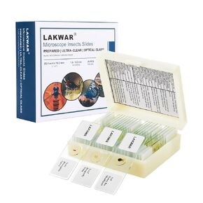 25 Parasite Microscope Slides with Specimens for Kids Adults, Prepared Parasite Microscope Slides Kit, Prepared Parasite Glass Slides for Adults Kids