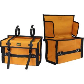TrailMax Iron-Cloth Pack Pannier Bags, for Horse and Mule Packing, Heavy Duty Nylon Mesh, Washable, Incredibly Durable, Versatile, Orange and Black, Sold in Pair