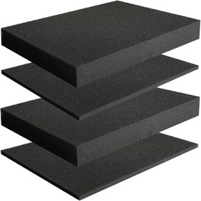 DNB Pick and Pluck Foam - 4 Pcs 16 x 12 x 2" Pre Cubed Pick-Apart Foam Inserts for Cases and Boxes