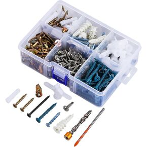 200pcs #8 Self Drilling Drywall Plastic Anchors with Screws Wall Anchors,New White Material，100PCS Wall Anchor and 100PCS Screws for Drywall, 75LB Hanging and Mounting in Kuwait