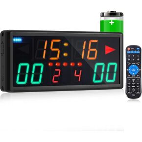 Electronic Basketball Scoreboard Portable Digital Scoreboard with Remote Tabletop LED Score Keeper with Timer Clock for Volleyball Baseball Table Tennis Indoor Outdoor Sports Games